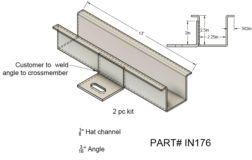 IN176  Cross Member Repair Kit at Spring Bolt.