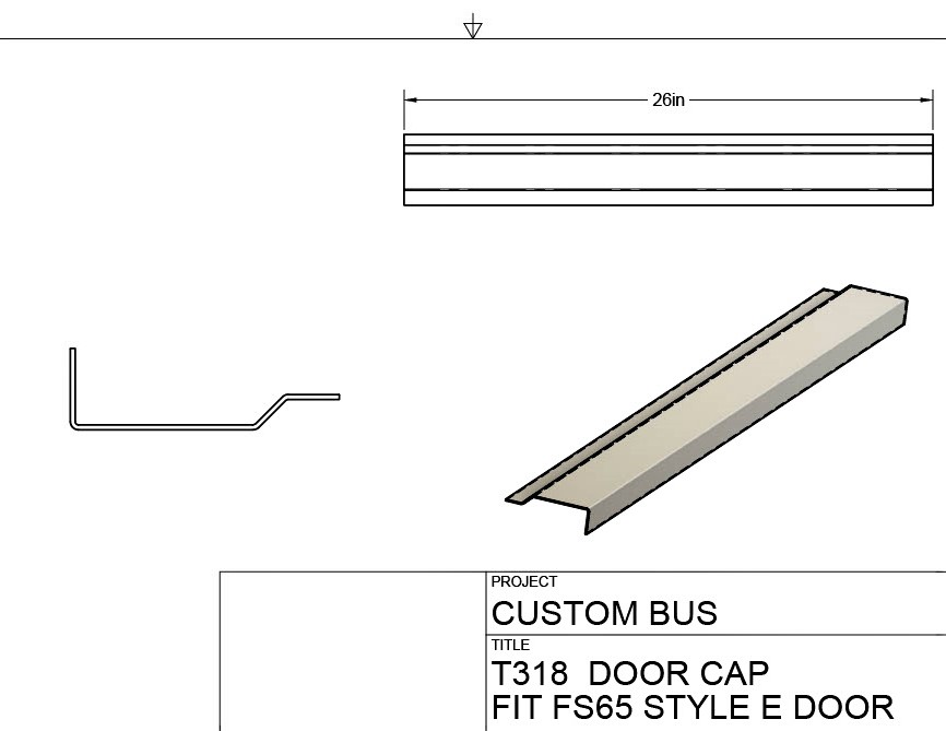 TM318 E Door Repair Cap with window lip